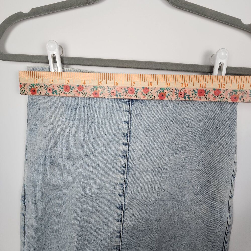 Topshop Moto Stretch Denim Mini Skirt Bodycon Light Acid Wash Size 28 US 6 UK 10 - Picture 6 of 7